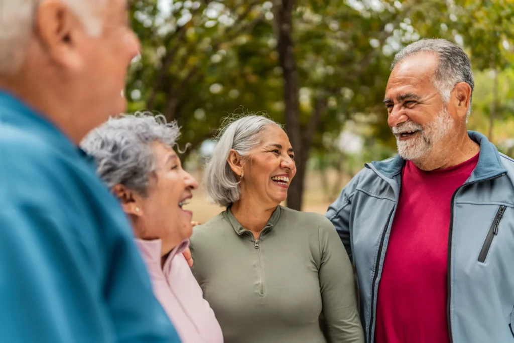 A group of seniors local to Chicago, IL preparing to tour & discuss questions for assisted living in their next stage of life.