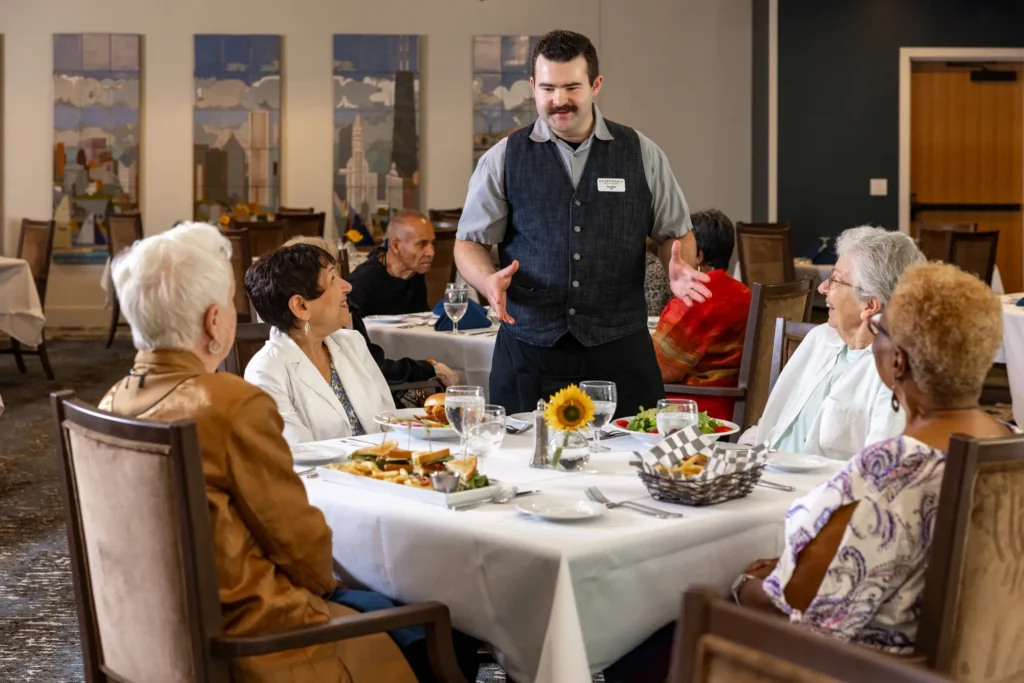 seniors dining Clarendale Six Corners, knowing what foods to avoid with parkinson's disease